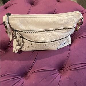 The Sak Cream Leather Shoulder Bag